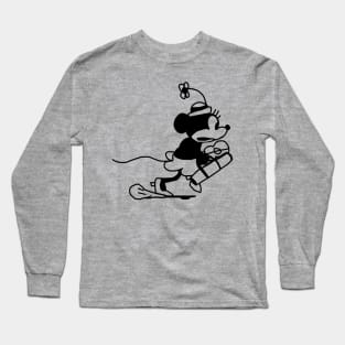 Steamboat Willie Running Cartoon Girl Mouse Long Sleeve T-Shirt